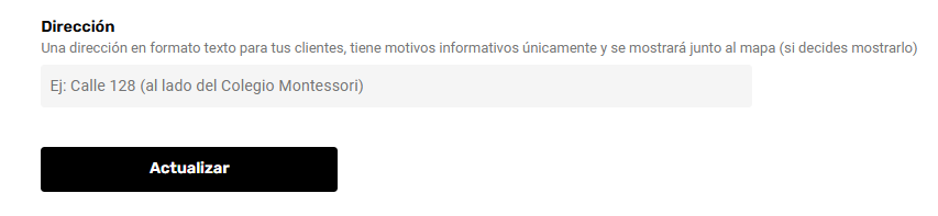 Configurar ubicación en el mapa