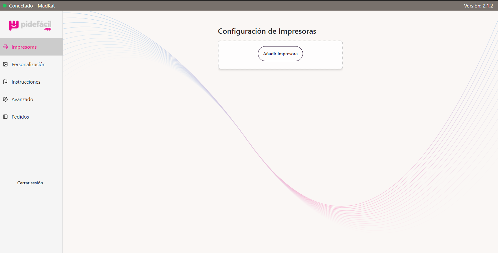 Configuración de impresora - Paso 1
